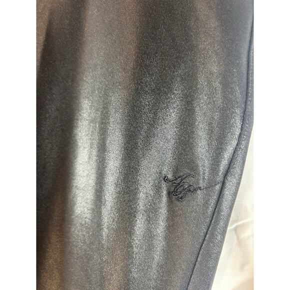 APPLE BOTTOM Pants Womens black Size 7/8 logo Stretch Polyester Spandex - Picture 5 of 10